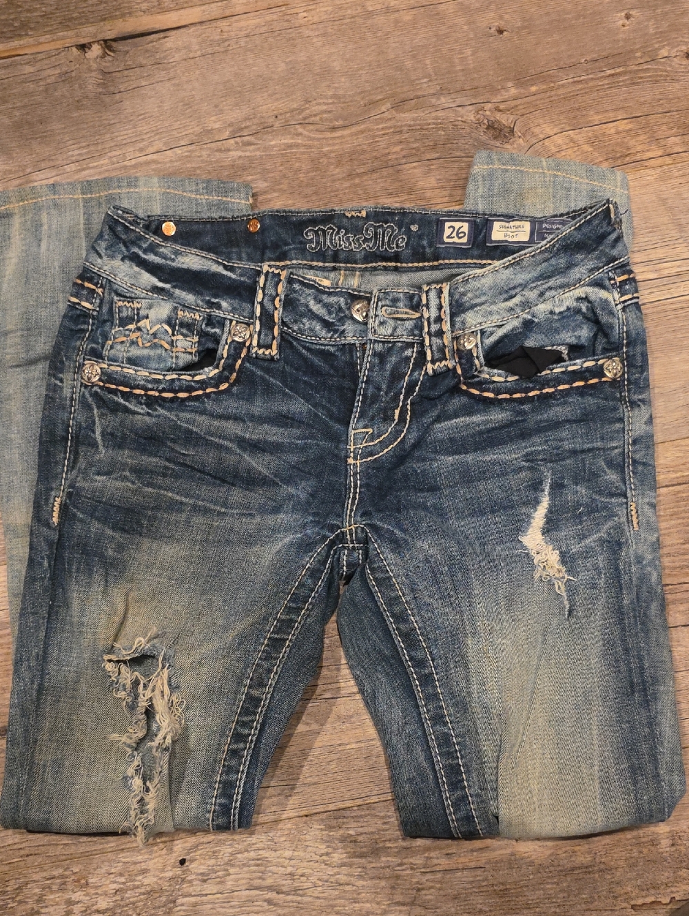Miss Me Women's Distressed Medium-Dark Blue Skinny Jeans